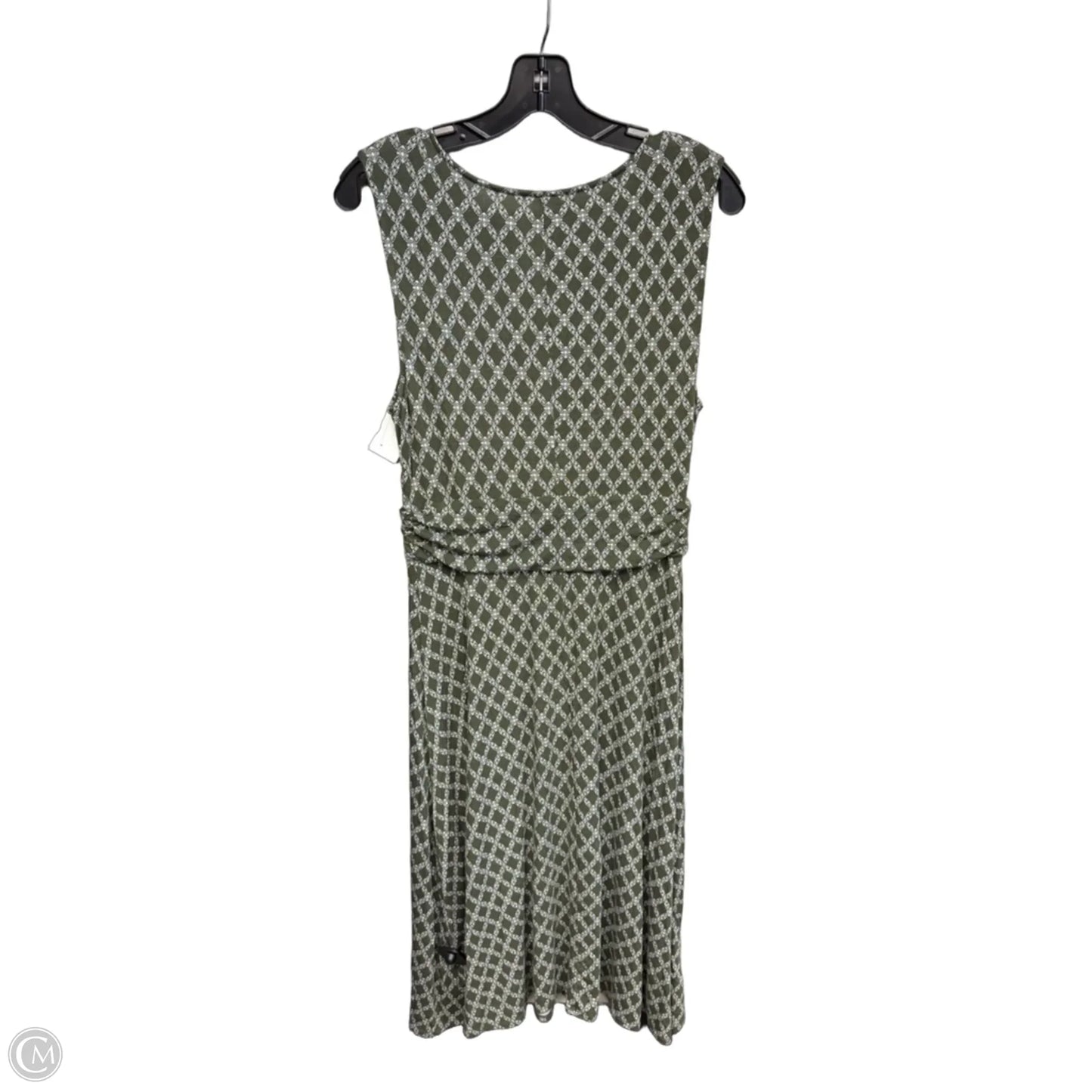 Dress Casual Midi By Croft And Barrow In Green & White, Size: M