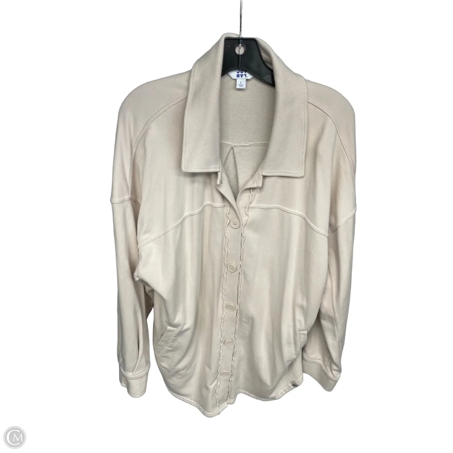 Jacket Shirt By Joy Lab In Pink, Size: L