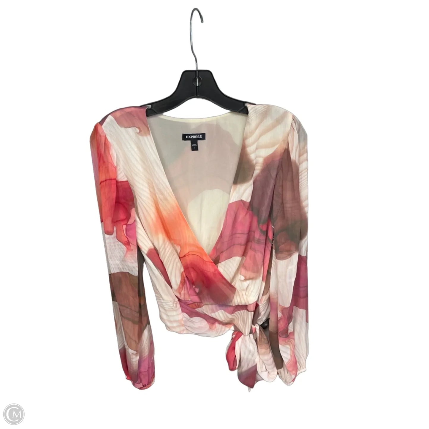 Top Long Sleeve By Express In Pink, Size: L