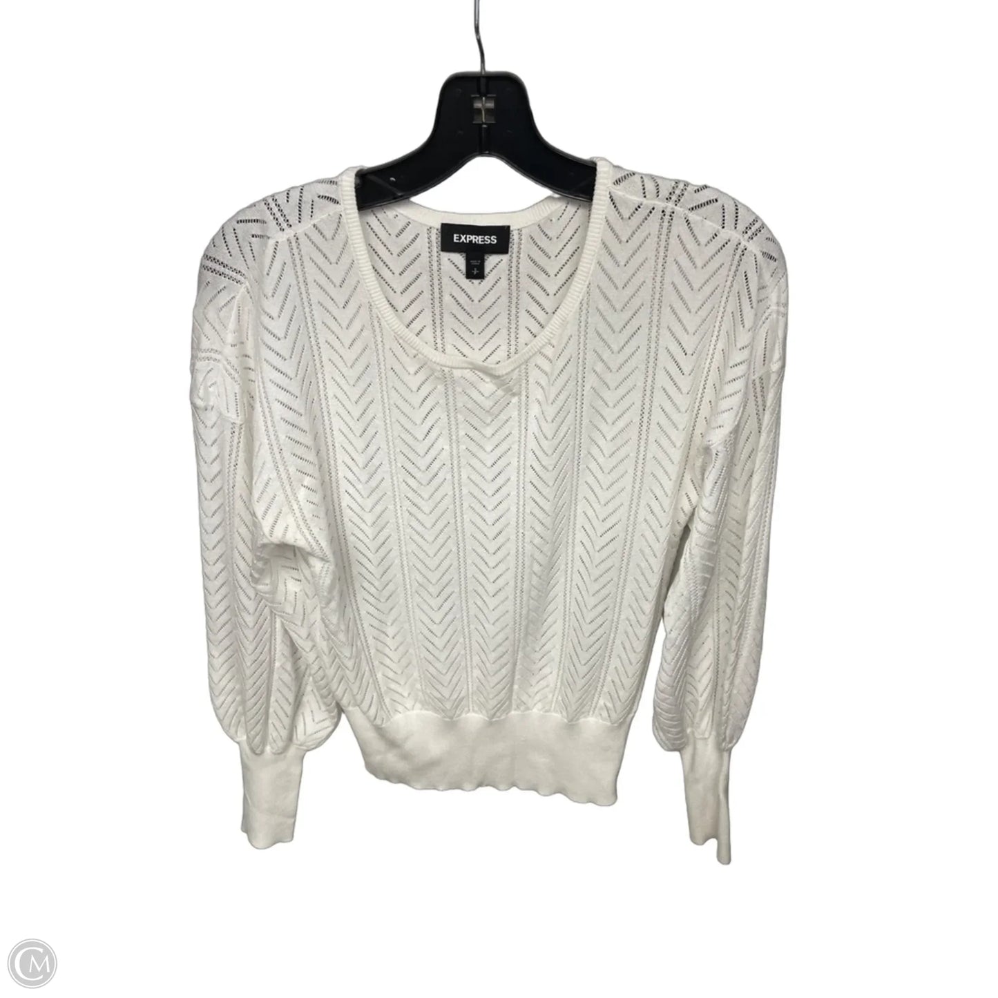 Top Long Sleeve By Express In White, Size: Sp
