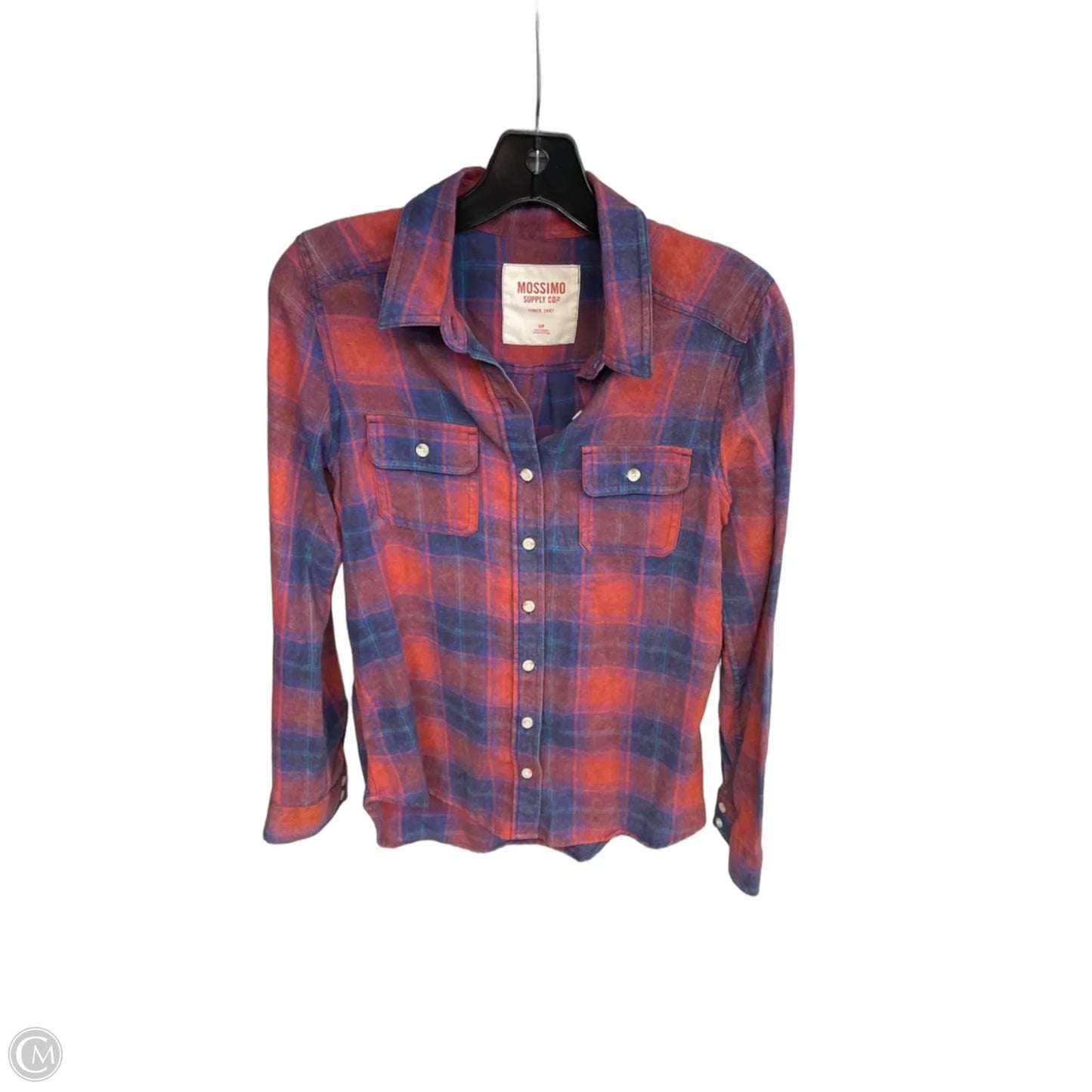 Top Long Sleeve By Mossimo In Blue & Red, Size: Sp