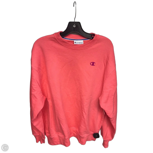 Athletic Sweatshirt Crewneck By Champion In Pink, Size: L
