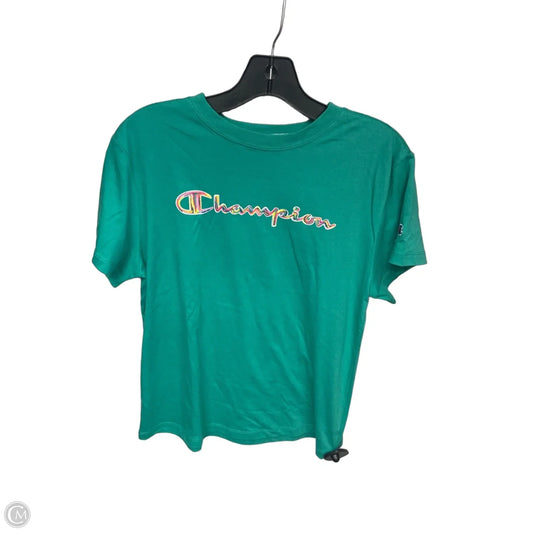 Athletic Top Short Sleeve By Champion In Green, Size: M
