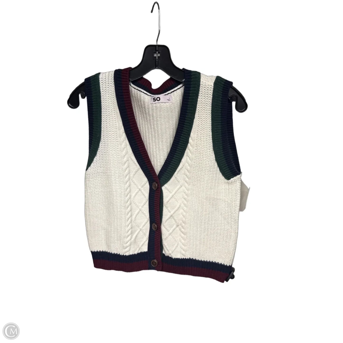 Vest Sweater By So In Cream, Size: L