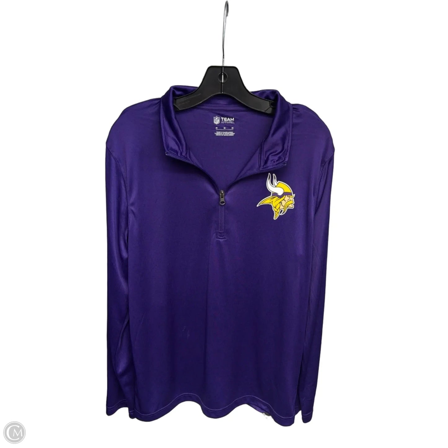 Athletic Top Long Sleeve Collar By Nfl In Purple, Size: M