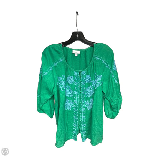 Top 3/4 Sleeve By J. Jill In Green, Size: M