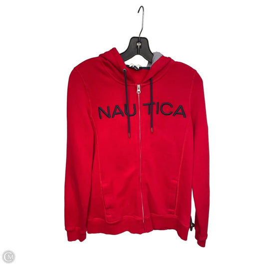 Sweatshirt Hoodie By Nautica In Red, Size: S