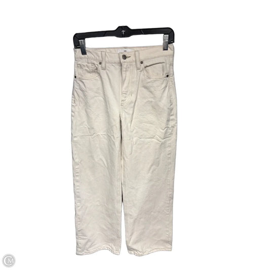 Jeans Wide Leg By Banana Republic In White Denim, Size: 26