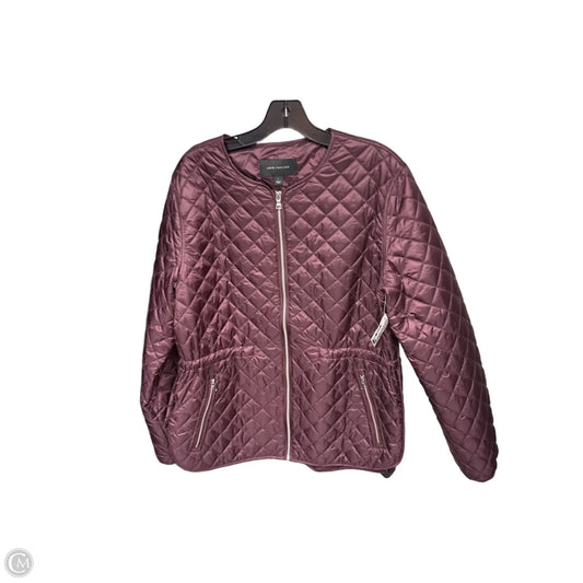 Jacket Puffer & Quilted By Ann Taylor In Purple, Size: L