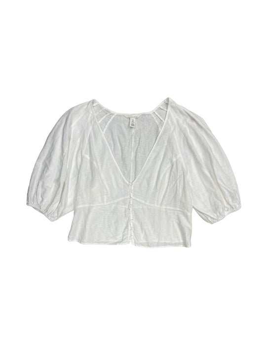 Top Short Sleeve By H&m In White, Size: L