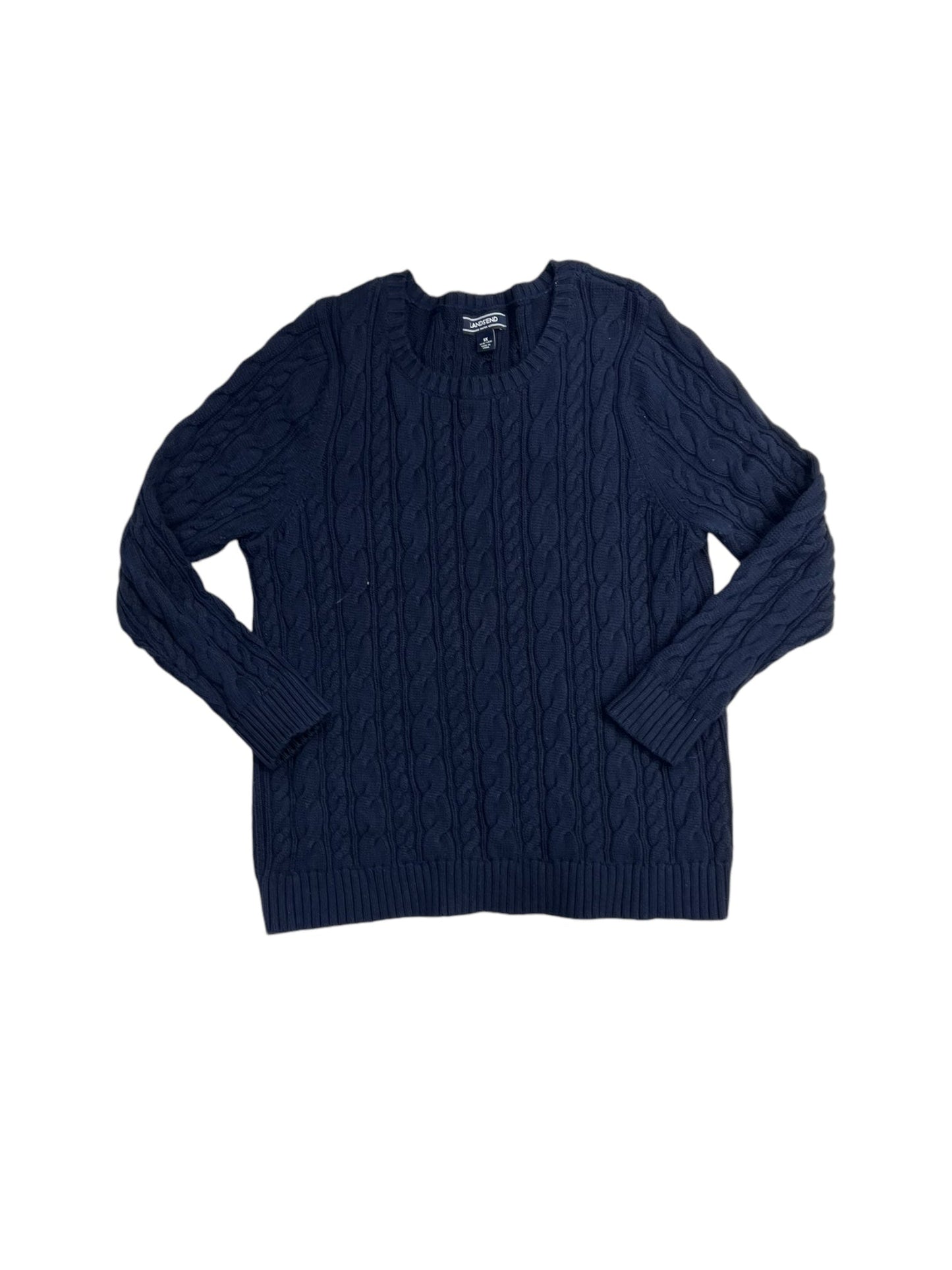 Sweater By Lands End In Navy, Size: 1x