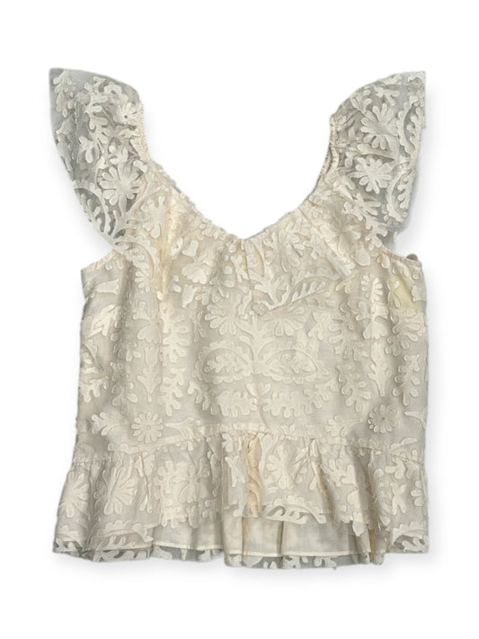 Top Sleeveless By Anthropologie In White, Size: L