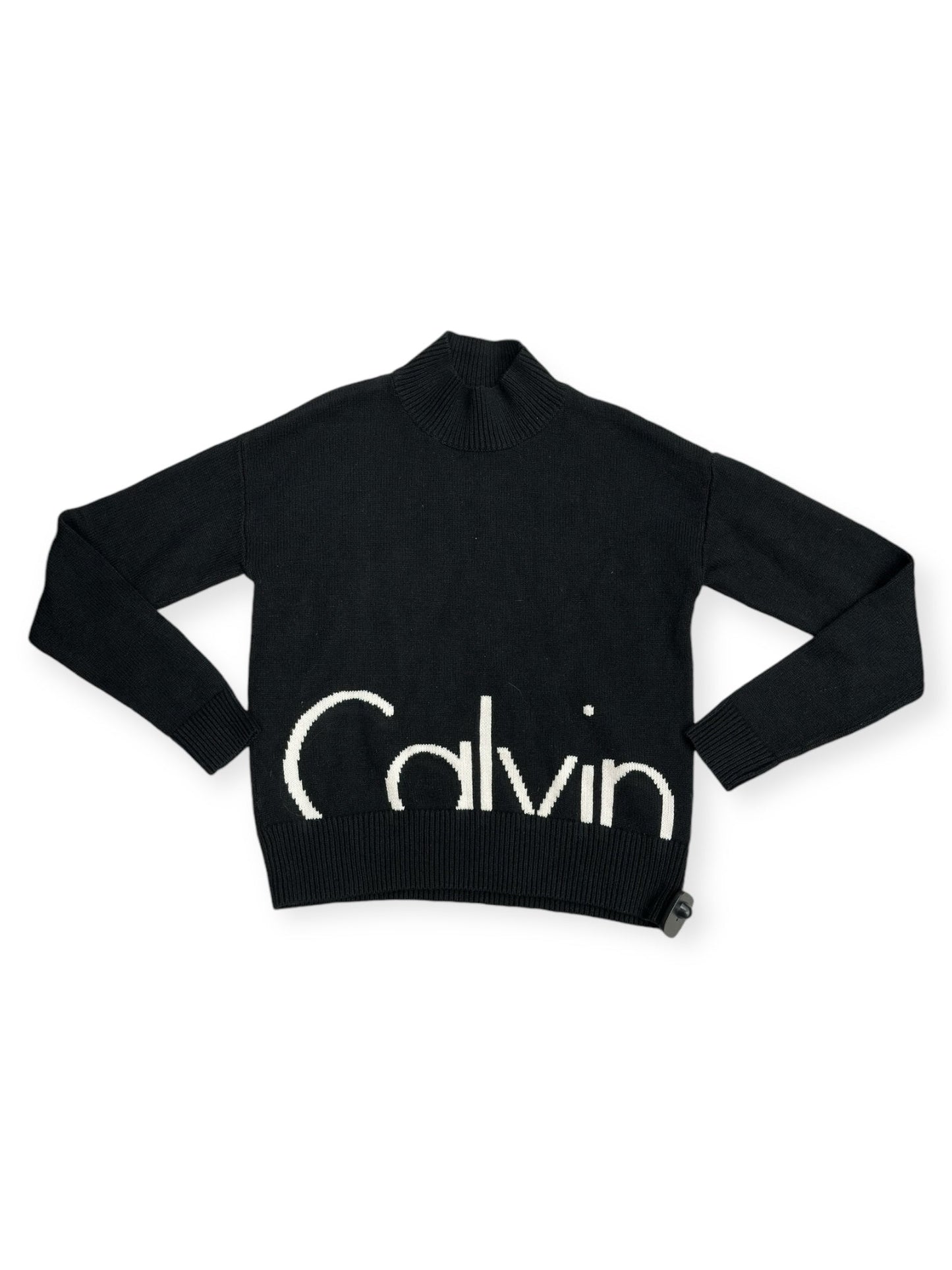 Sweater By Calvin Klein In Black & White, Size: M