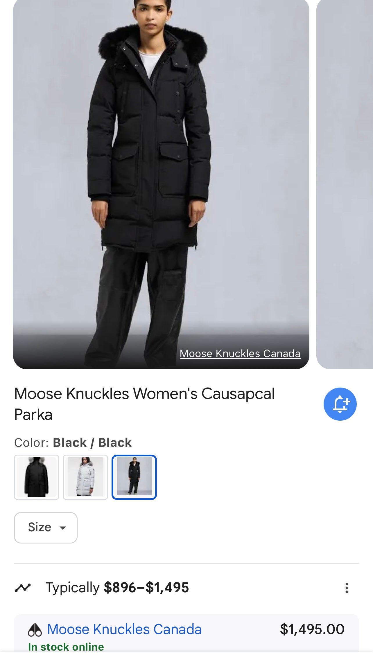 Coat Luxury Designer By Moose Knuckles Canada In Black, Size: Xl