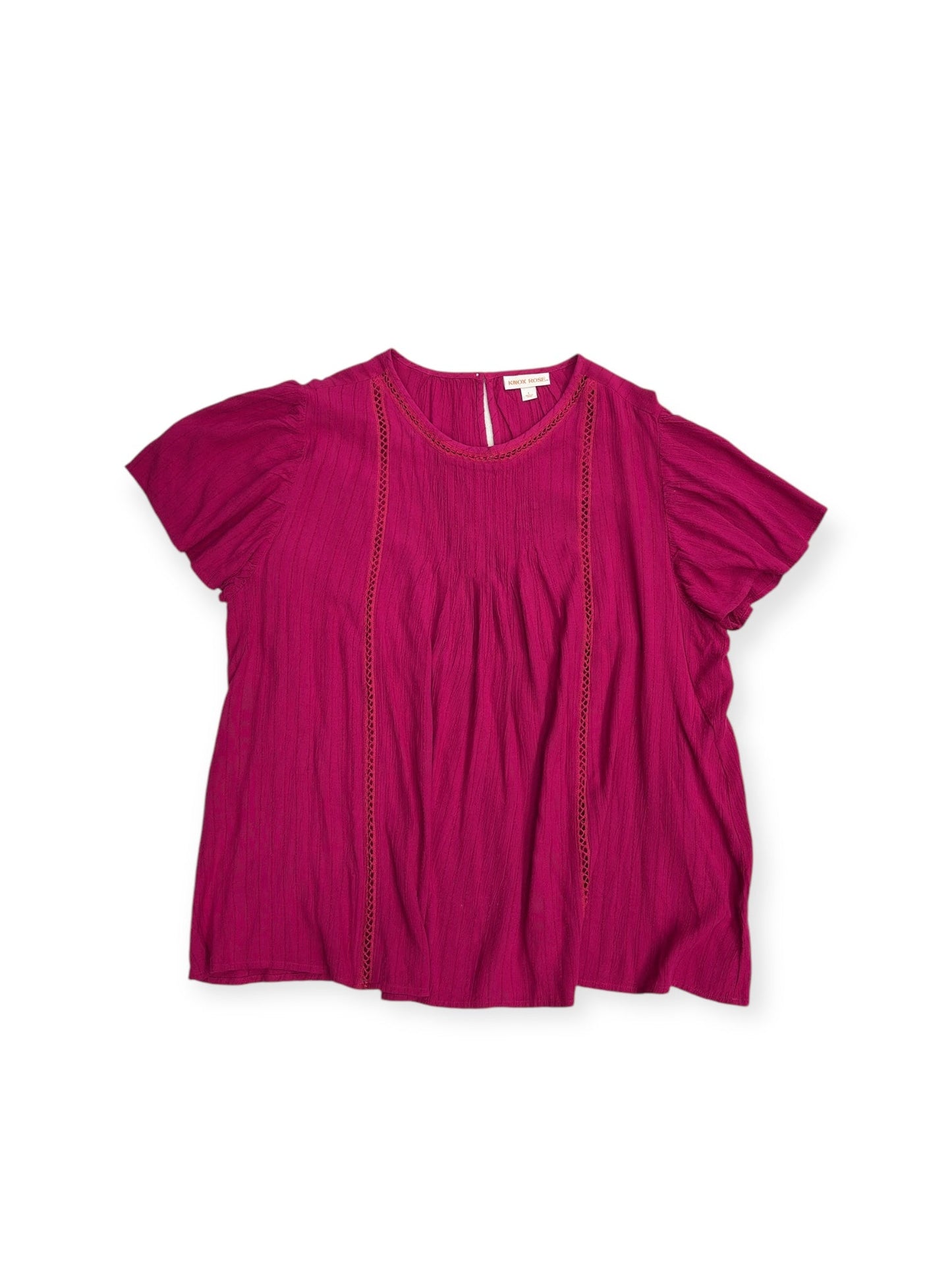 Top Short Sleeve By Knox Rose In Pink, Size: L