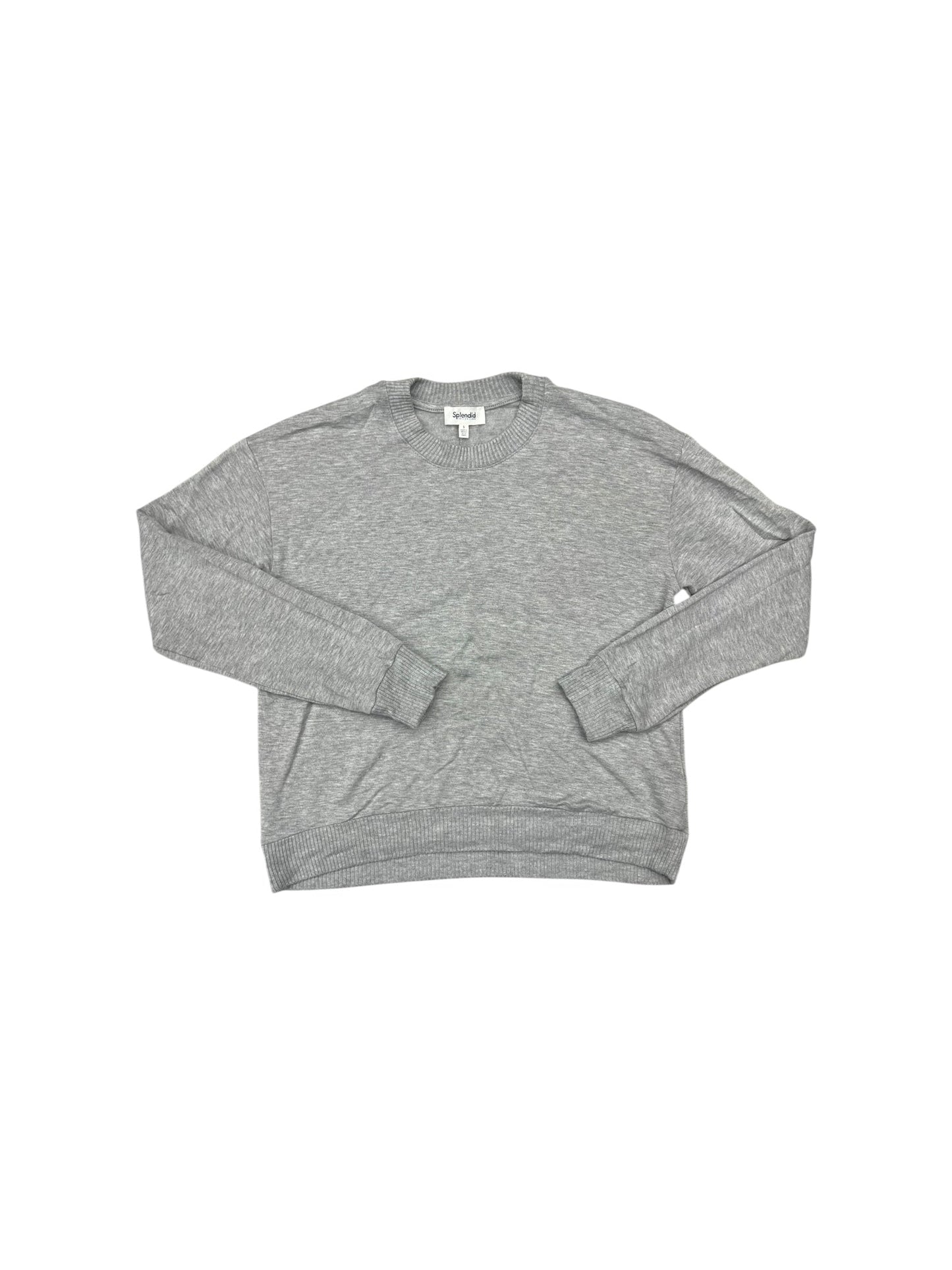 Top Long Sleeve By Splendid In Grey, Size: S