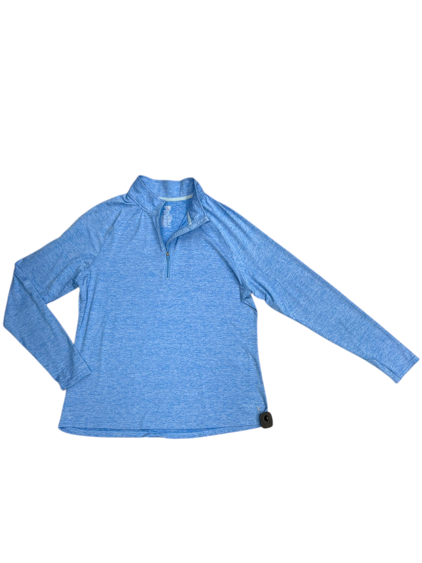 Athletic Top Long Sleeve Collar By Danskin In Blue, Size: 2x