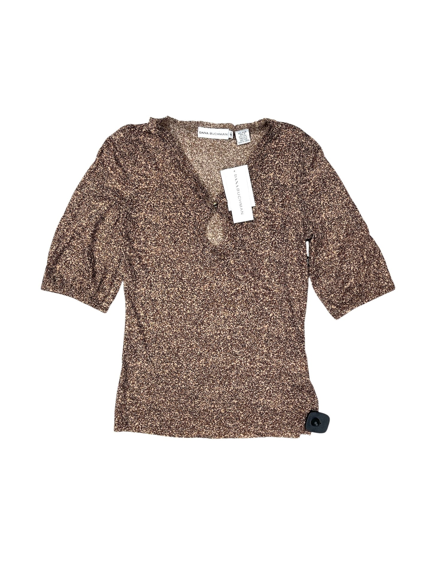 Top Short Sleeve By Dana Buchman In Brown, Size: S