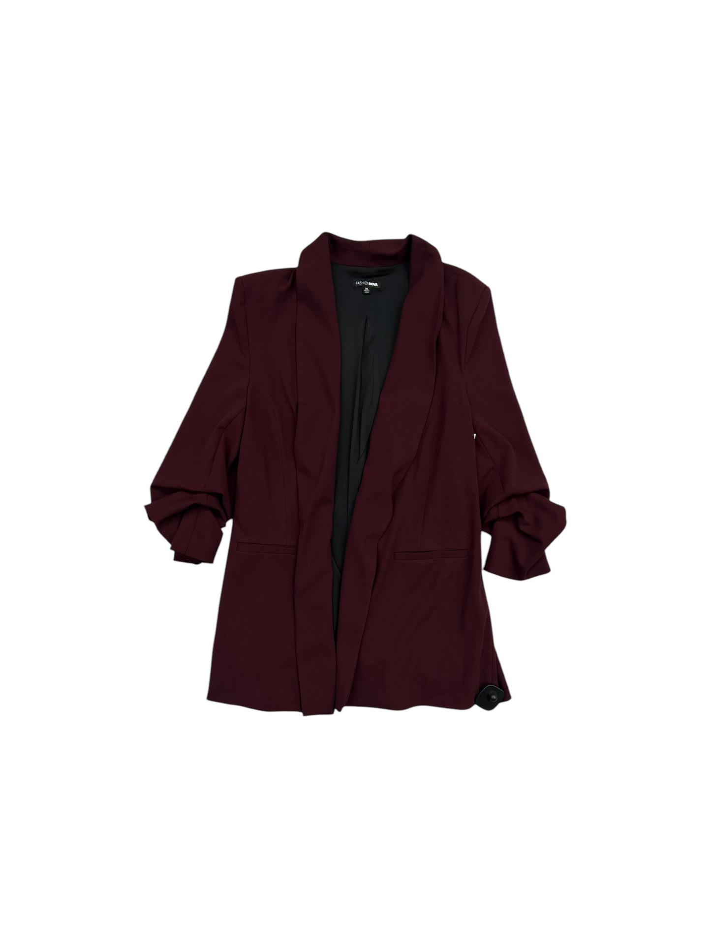 Blazer By Fashion Nova In Maroon, Size: Xl