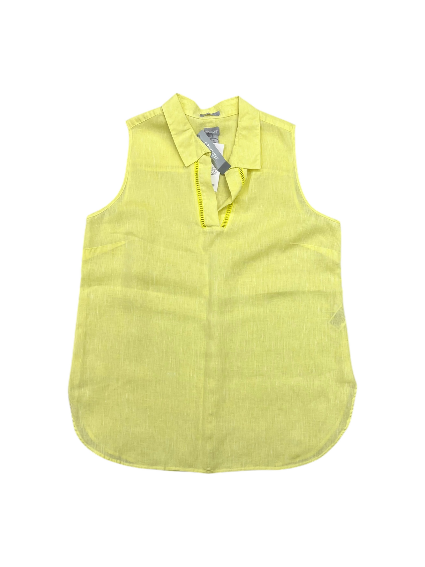 Top Sleeveless By Chicos In Yellow, Size: L