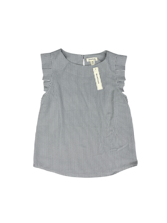 Top Sleeveless By Monteau In Grey & White, Size: S