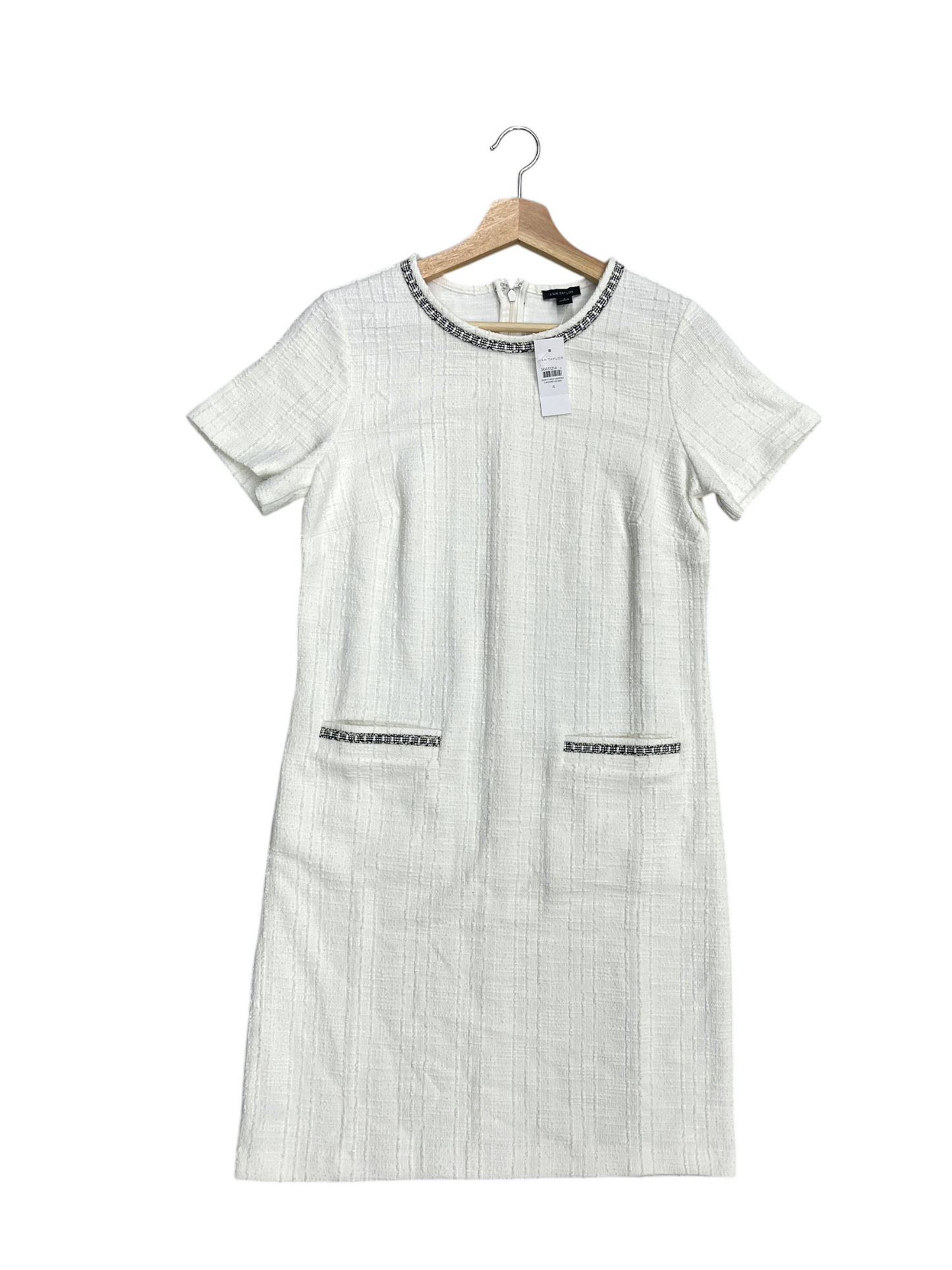 Dress Casual Midi By Ann Taylor In White, Size: 4