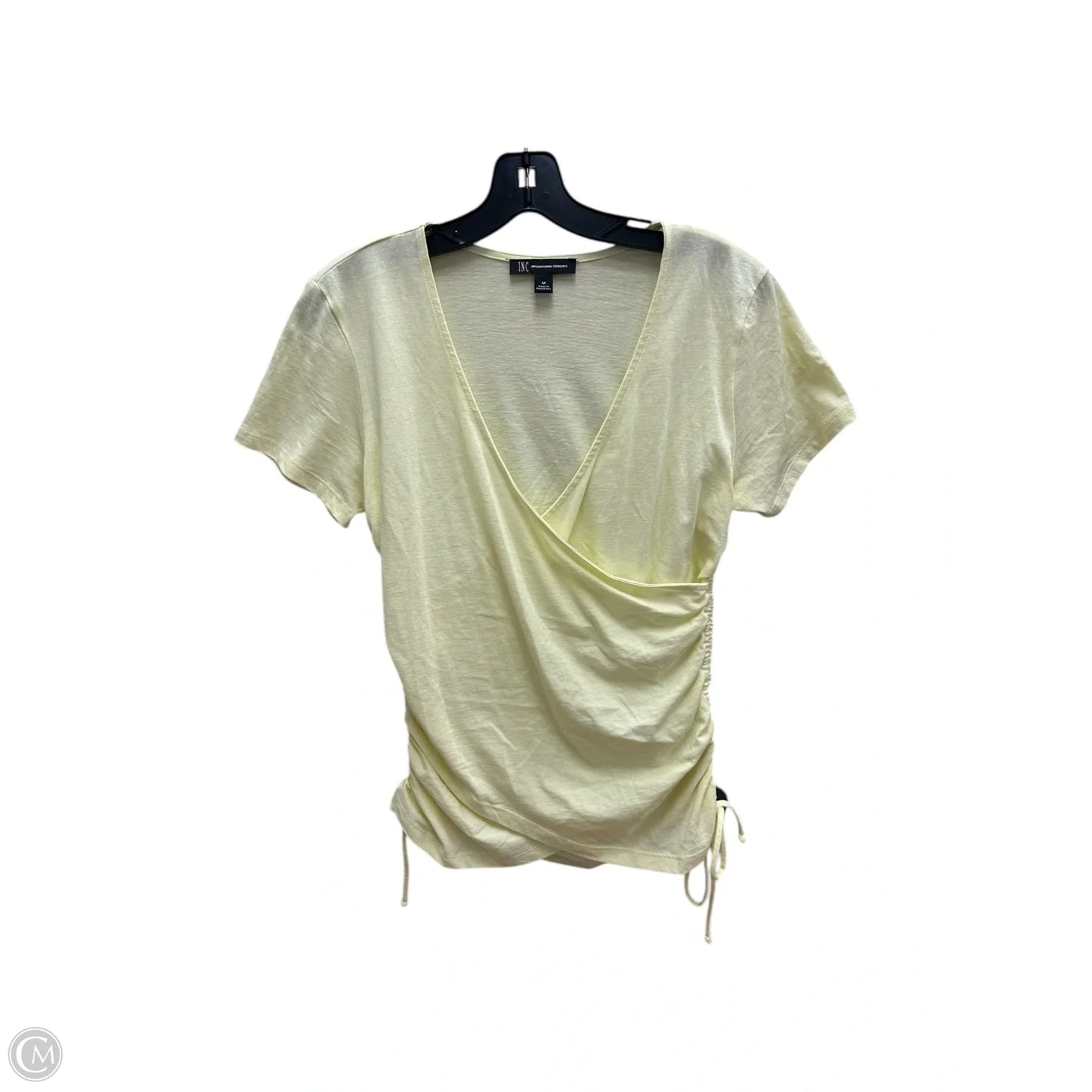Top Short Sleeve By Inc In Yellow, Size: M