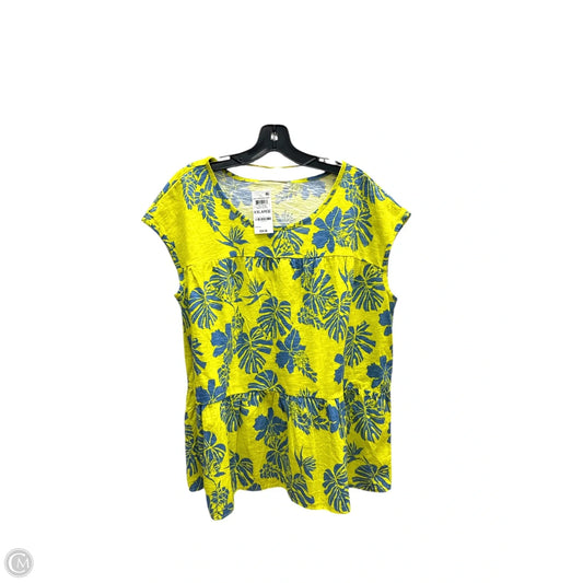 Top Short Sleeve By Style And Company In Yellow, Size: 2x