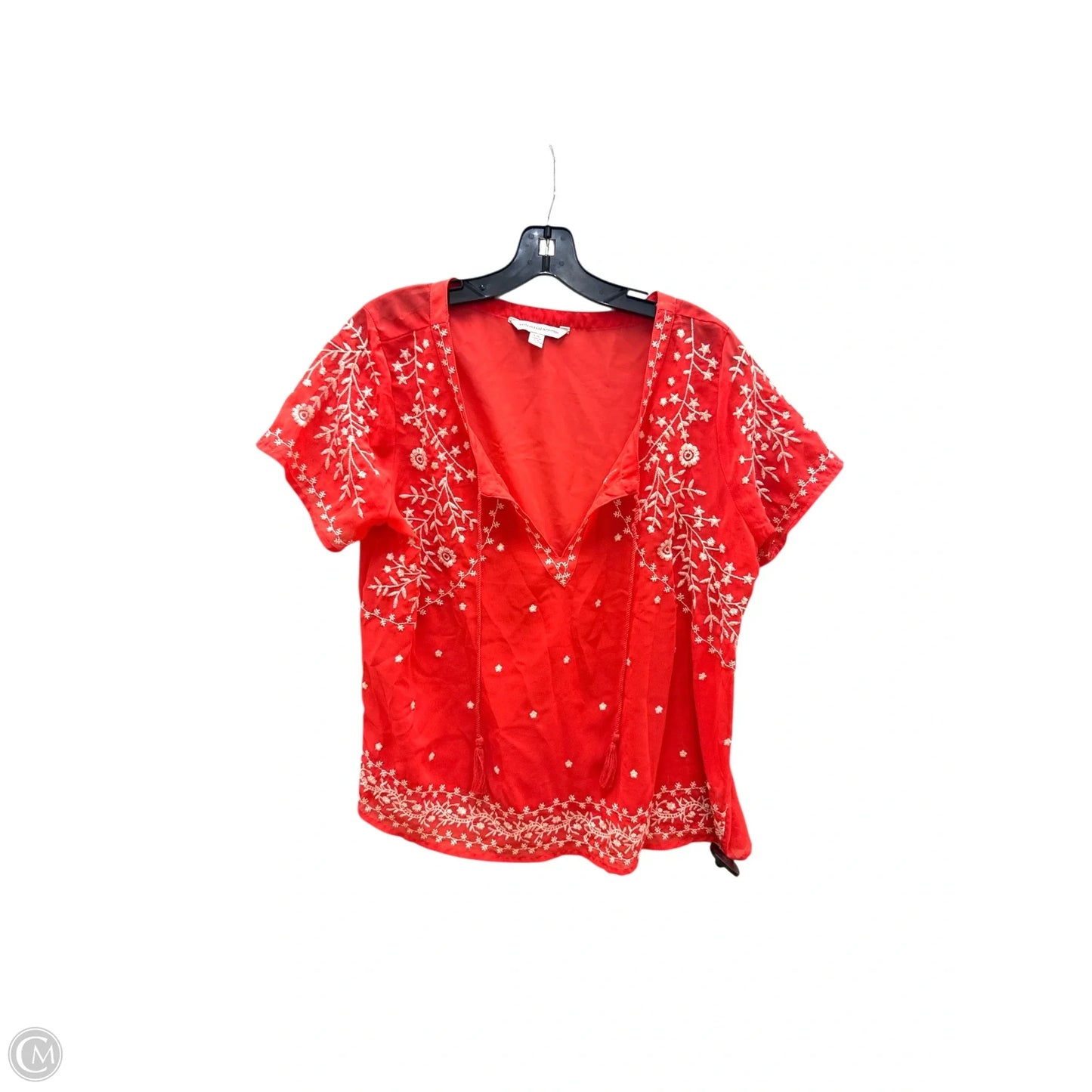 Top Short Sleeve By American Eagle In Orange, Size: L