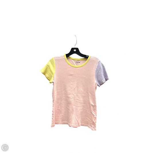 Top Short Sleeve By Lands End In Pink & White, Size: S