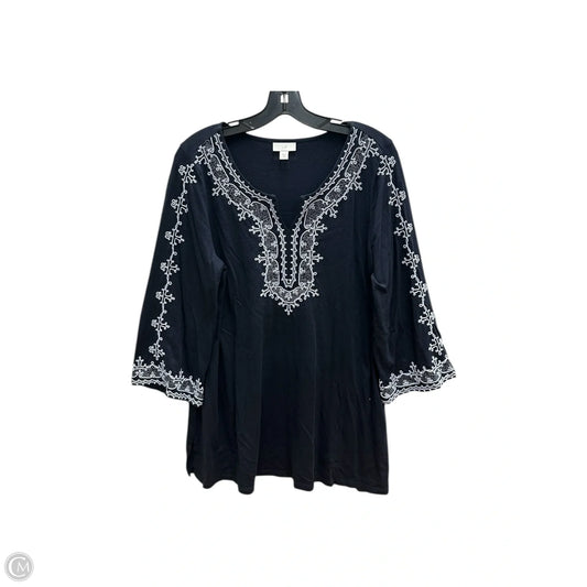 Top 3/4 Sleeve By J. Jill In Navy, Size: M