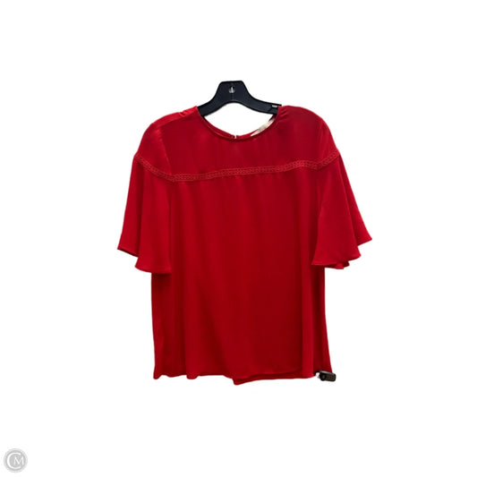 Top Short Sleeve By Loft In Red, Size: M