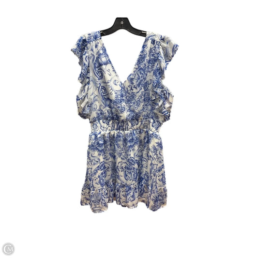 Dress Casual Short By Express In Blue & White, Size: Xl