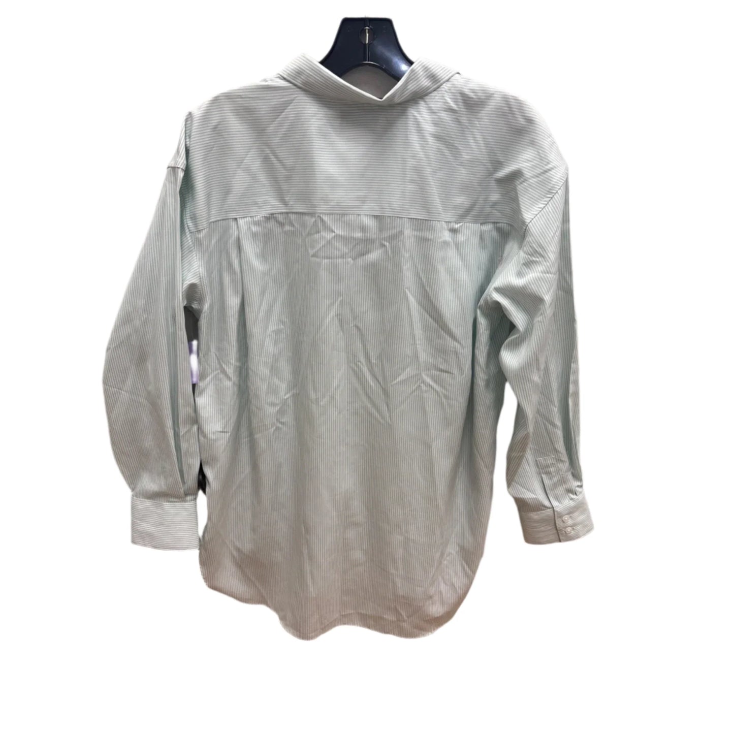 Top Long Sleeve By Lands End In Green & White, Size: Xs