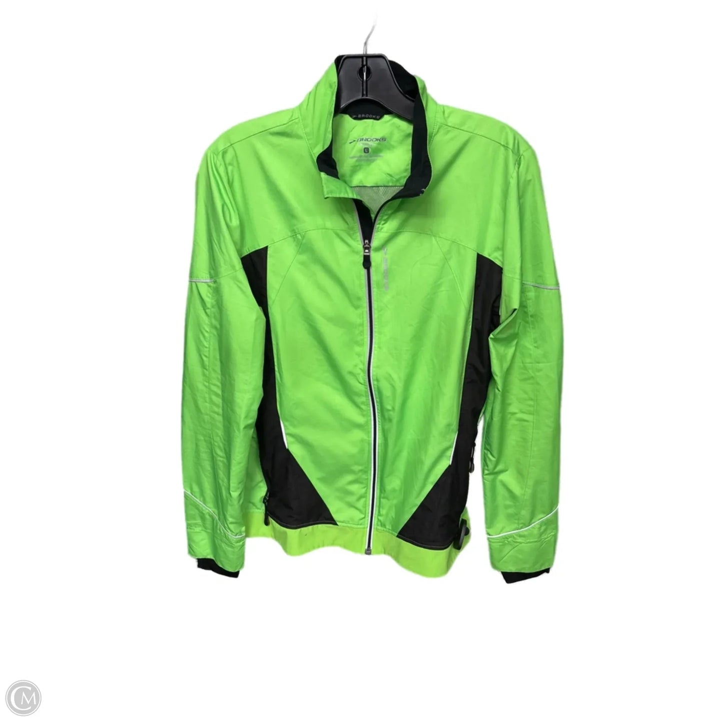 Athletic Jacket By Brooks In Green, Size: L