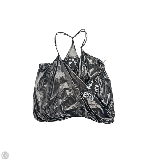 Top Sleeveless By Young Fabulous & Broke In Silver, Size: L