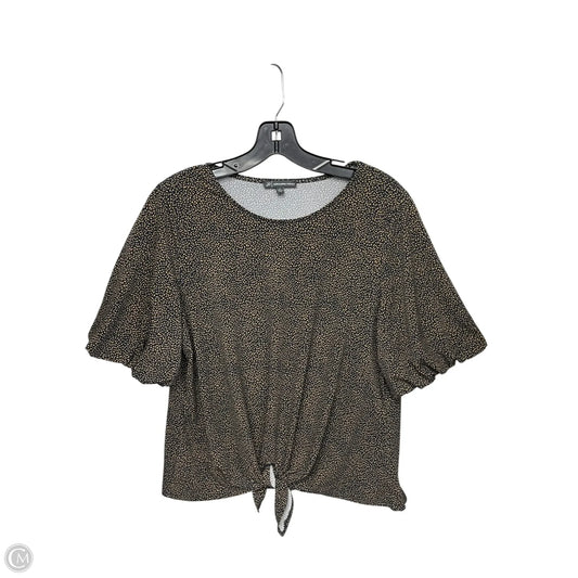 Top Short Sleeve By Adrianna Papell In Blue & Brown, Size: L