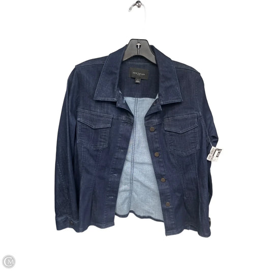 Jacket Denim By Ann Taylor In Blue, Size: 8