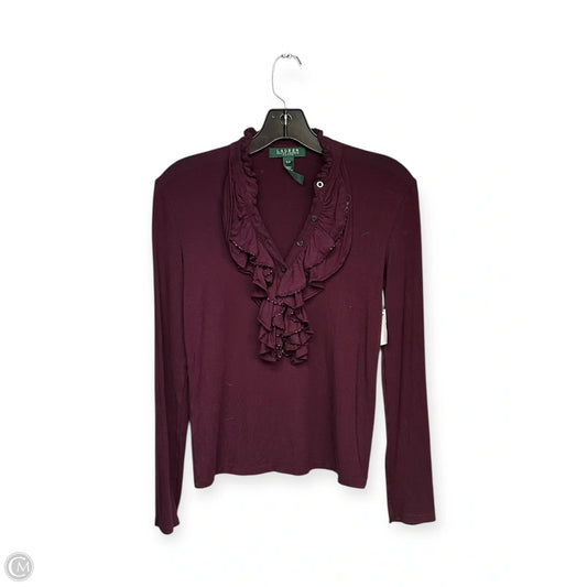Top Long Sleeve By Lauren By Ralph Lauren In Purple, Size: Xsp