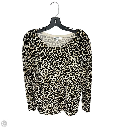 Top Long Sleeve By Chicos In Animal Print, Size: M