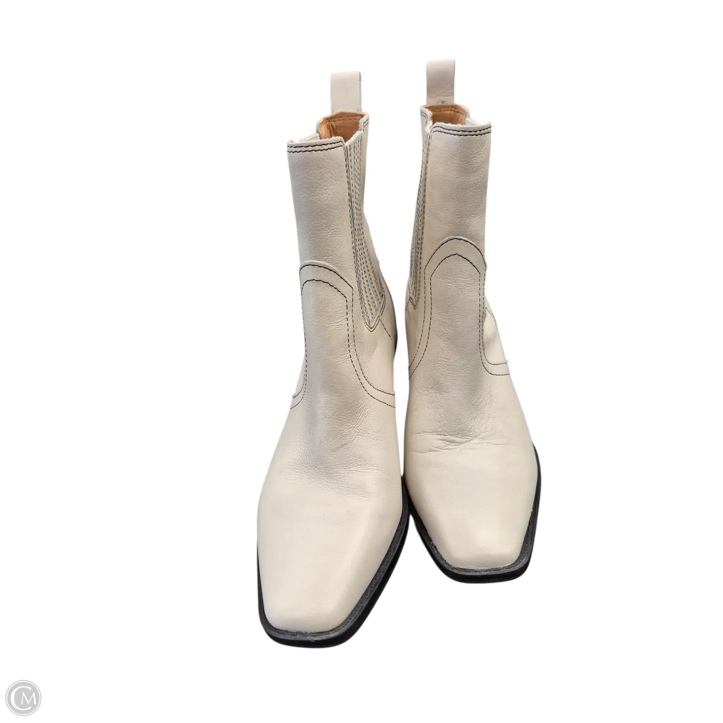 Boots Ankle Heels By Crown Vintage In White, Size: 6