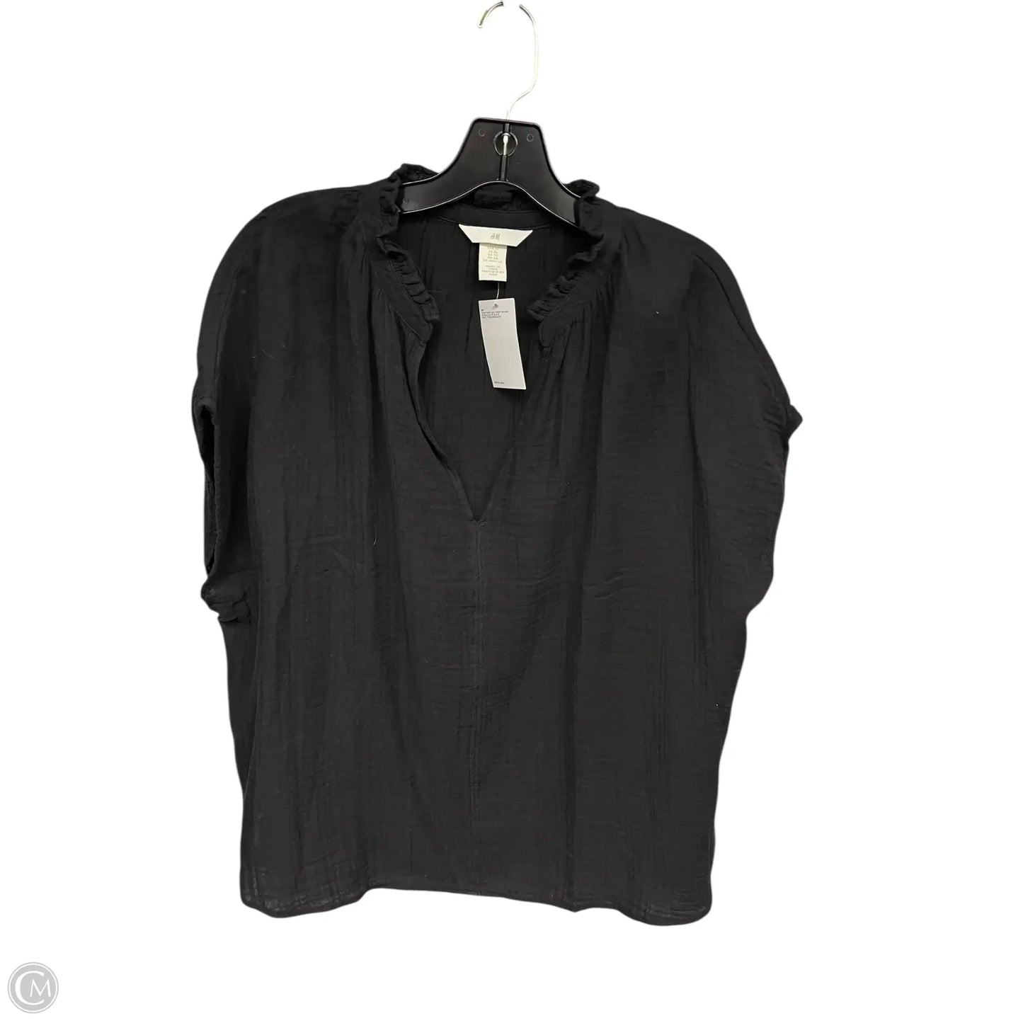 Top Short Sleeve By H&m In Black, Size: Xl