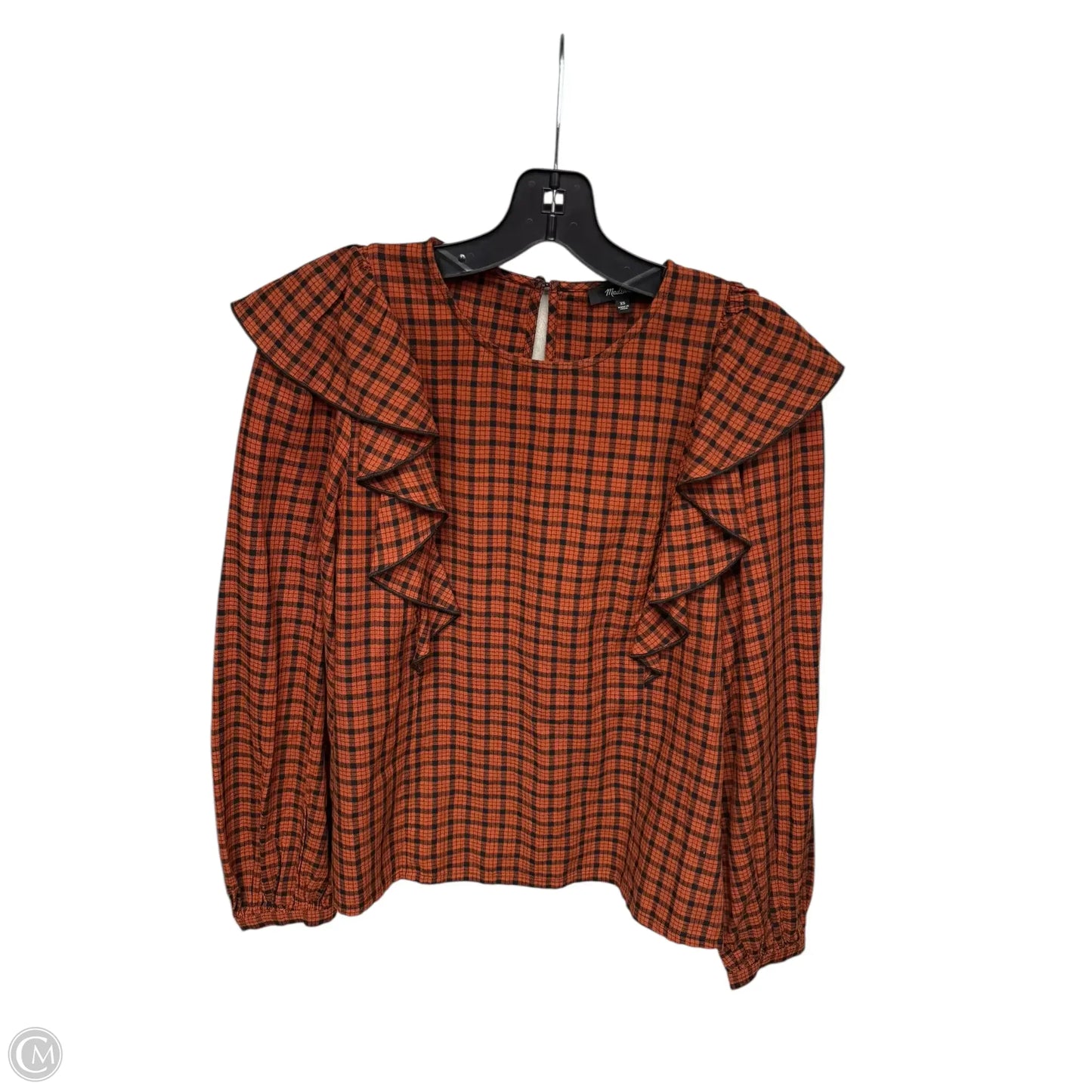 Top Long Sleeve By Madewell In Black & Orange, Size: Xs