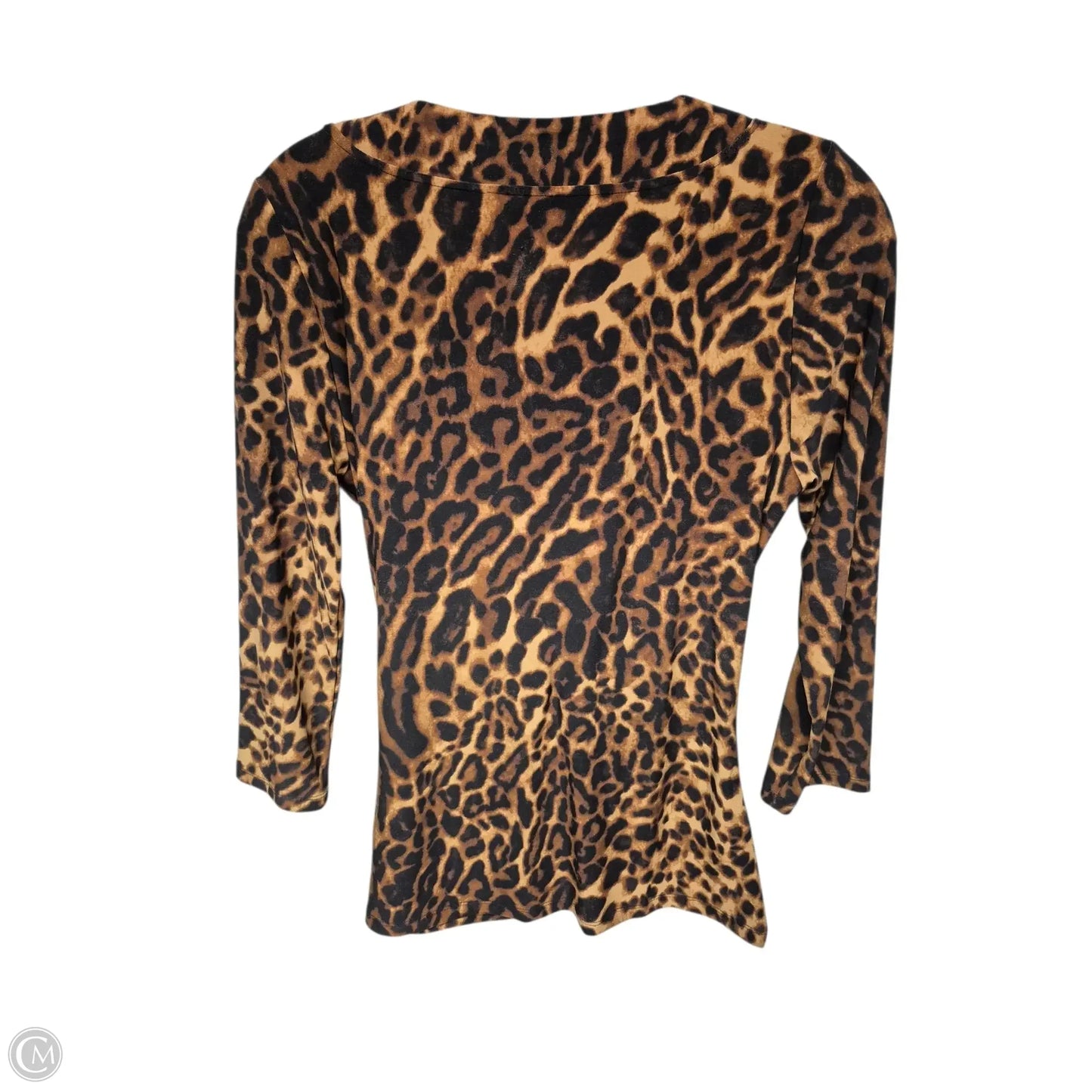 Top 3/4 Sleeve By Lauren By Ralph Lauren In Animal Print, Size: M