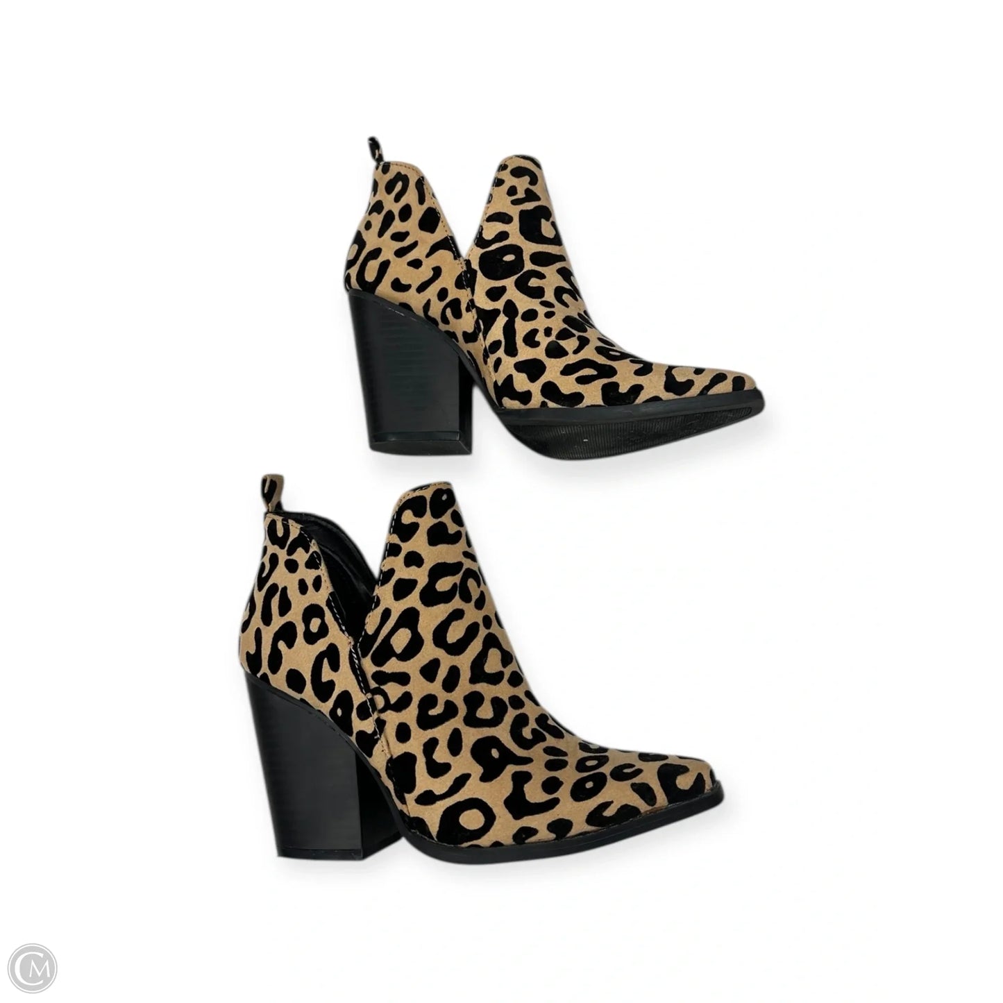 Boots Ankle Heels By Qupid In Animal Print, Size: 6