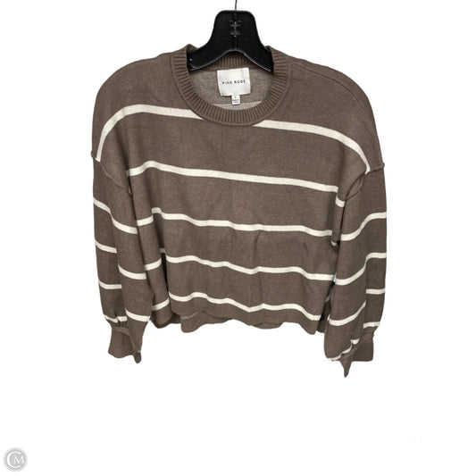 Sweater By Pink Rose In Brown, Size: L