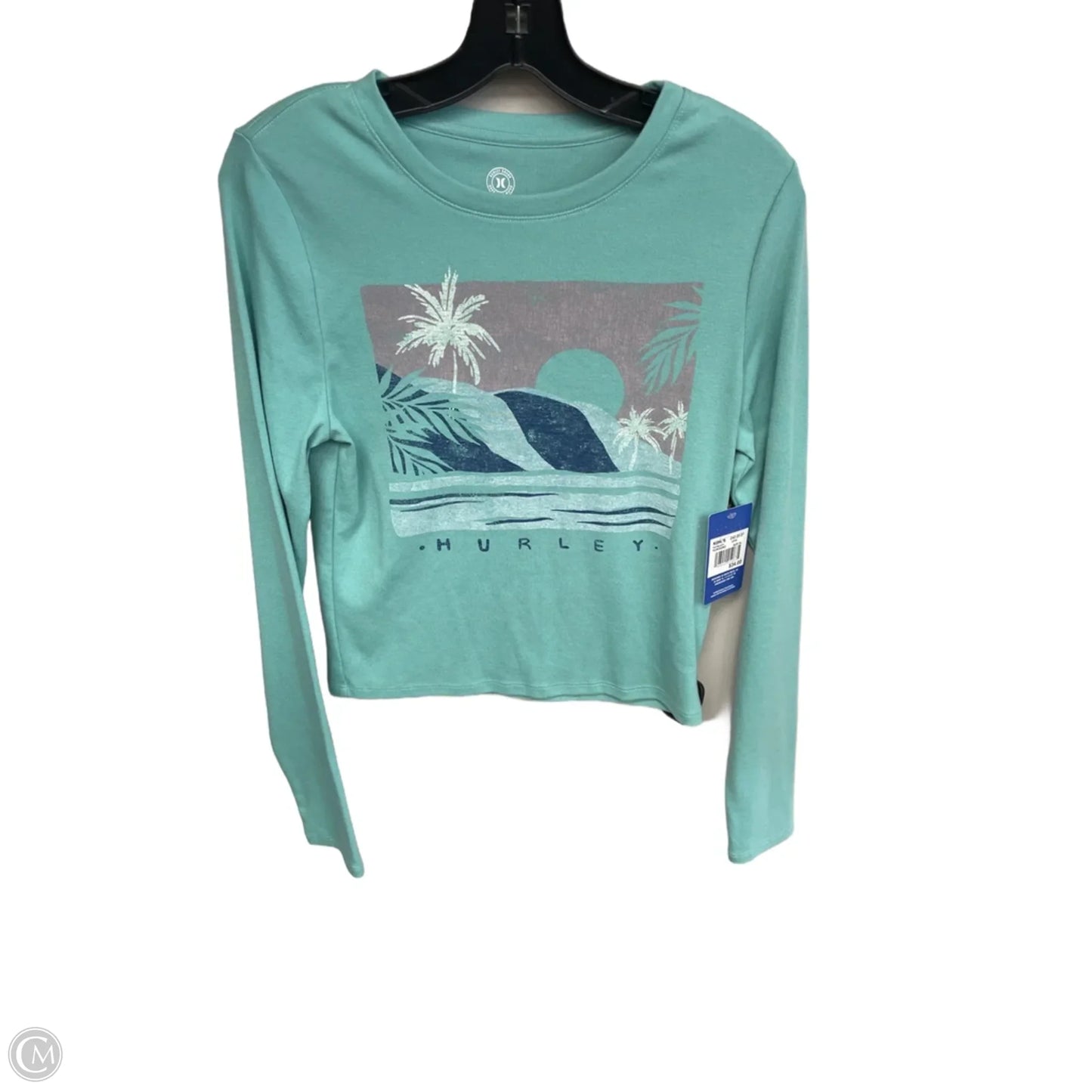 Athletic Top Long Sleeve Crewneck By Hurley In Teal, Size: Xl