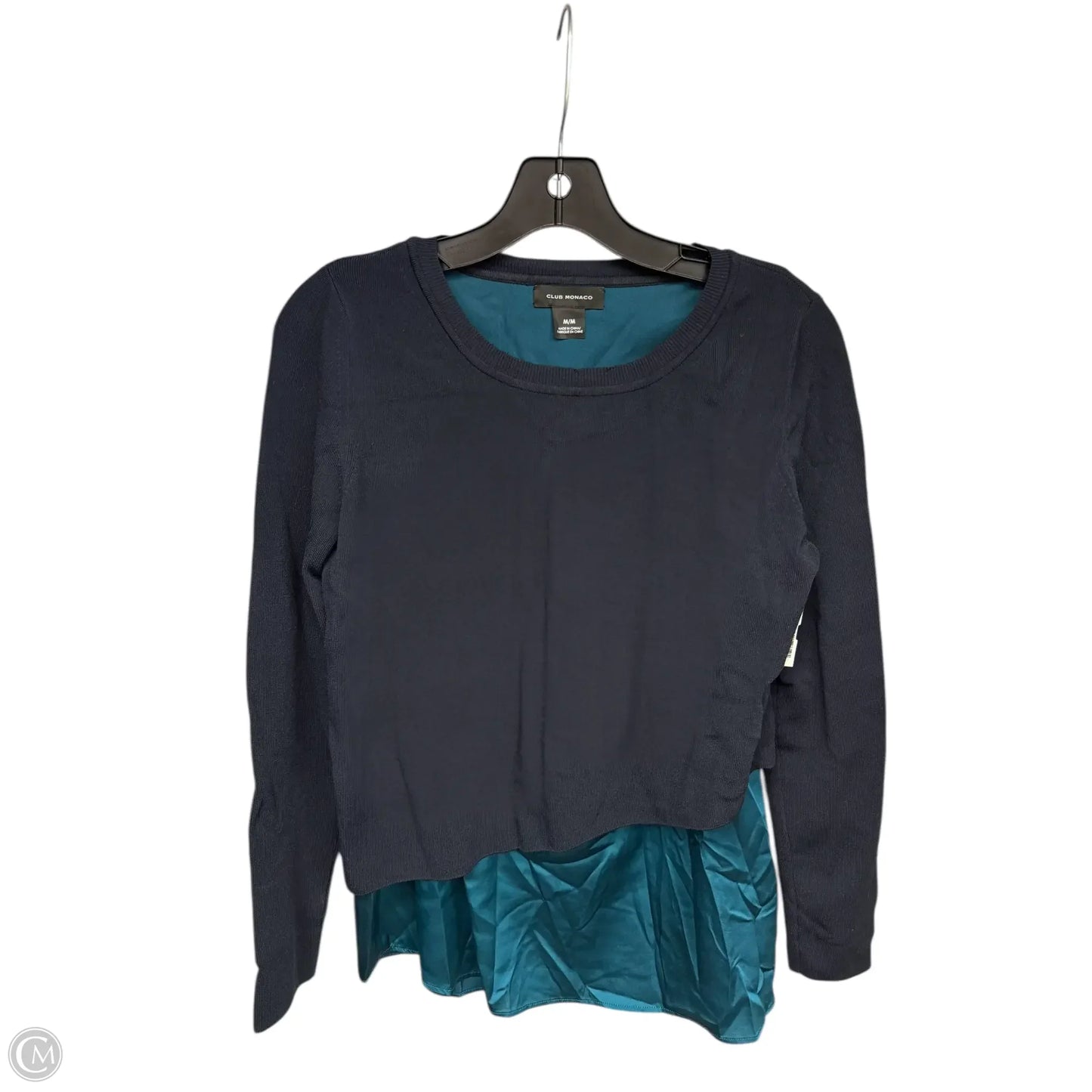 Top Long Sleeve By Club Monaco In Navy, Size: M