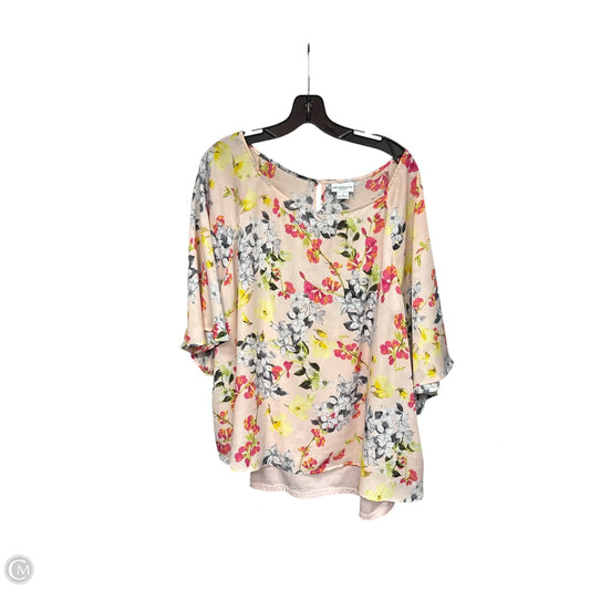 Top Short Sleeve By Liz Claiborne In Pink, Size: 3x