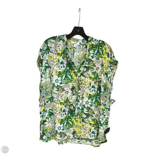 Top Sleeveless By Bar Iii In Green & Yellow, Size: Xl